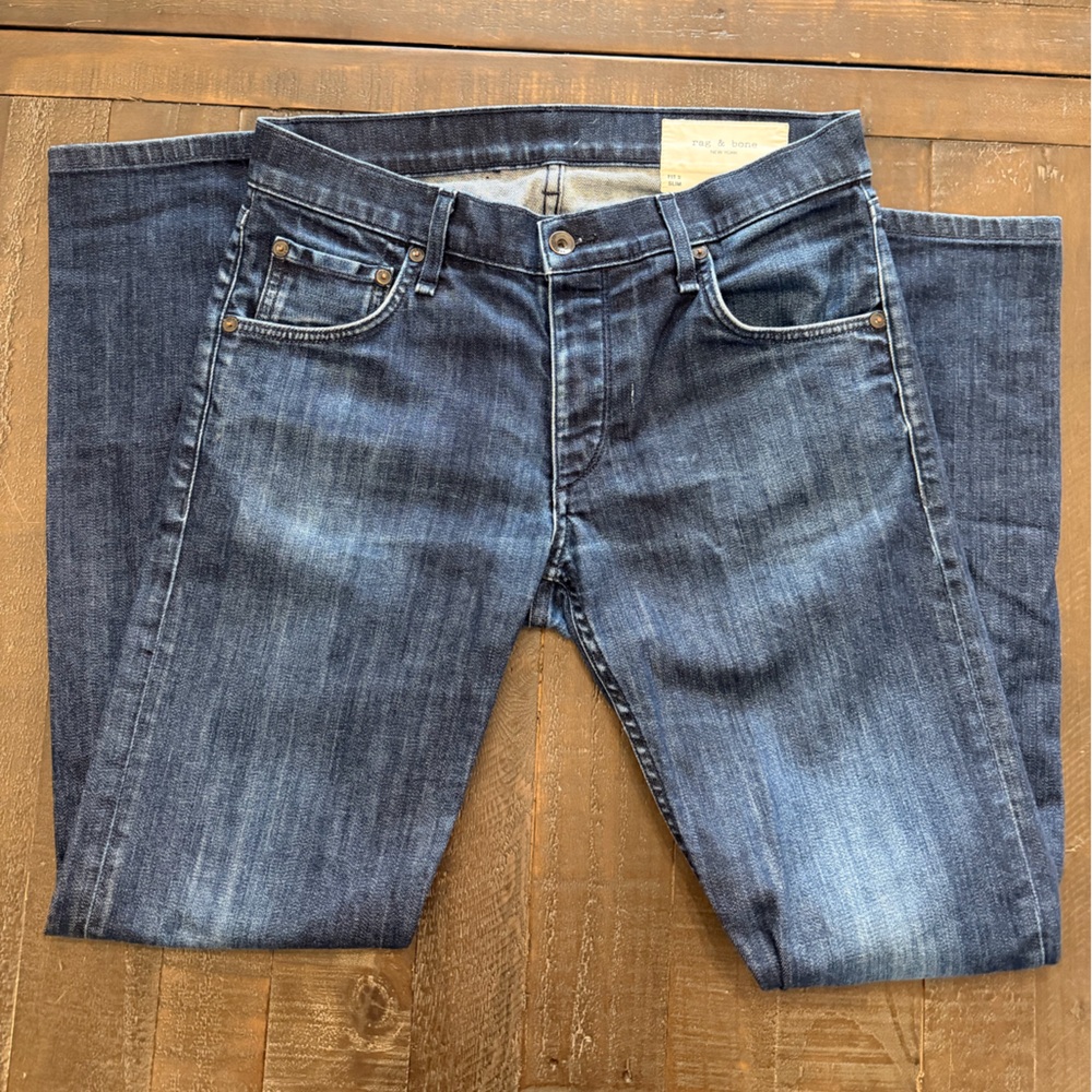 Rag & Bone Dark Blue Denim Jeans Women’s Sz 30 Skinny Western Preppy